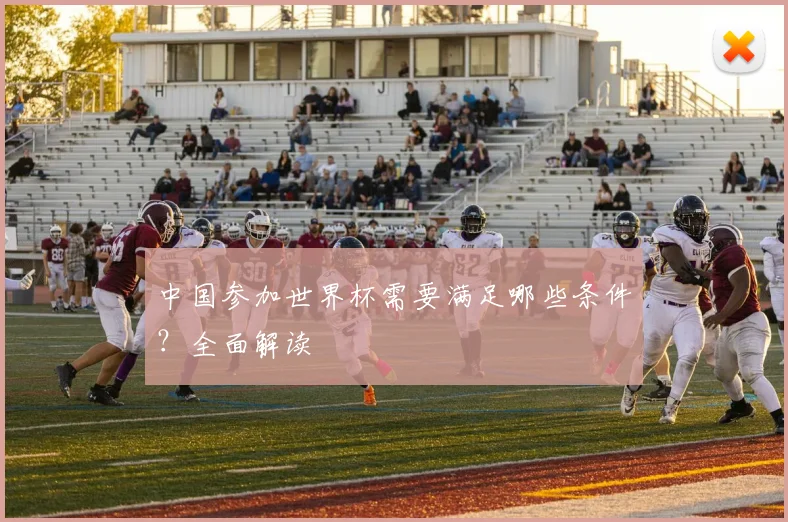 中国参加世界杯需要满足哪些条件?全面解读